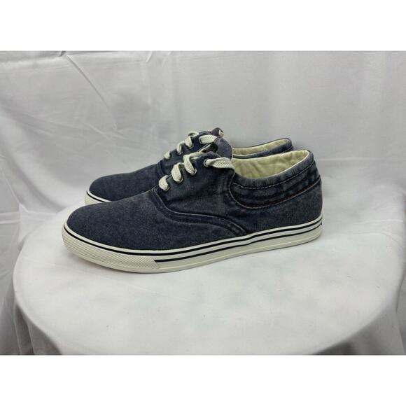 LL Bean Sunwashed Canvas Sneakers • NEW (no box) • Blue and White Women's 9 - Picture 2 of 11